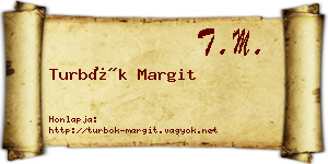 Turbók Margit névjegykártya